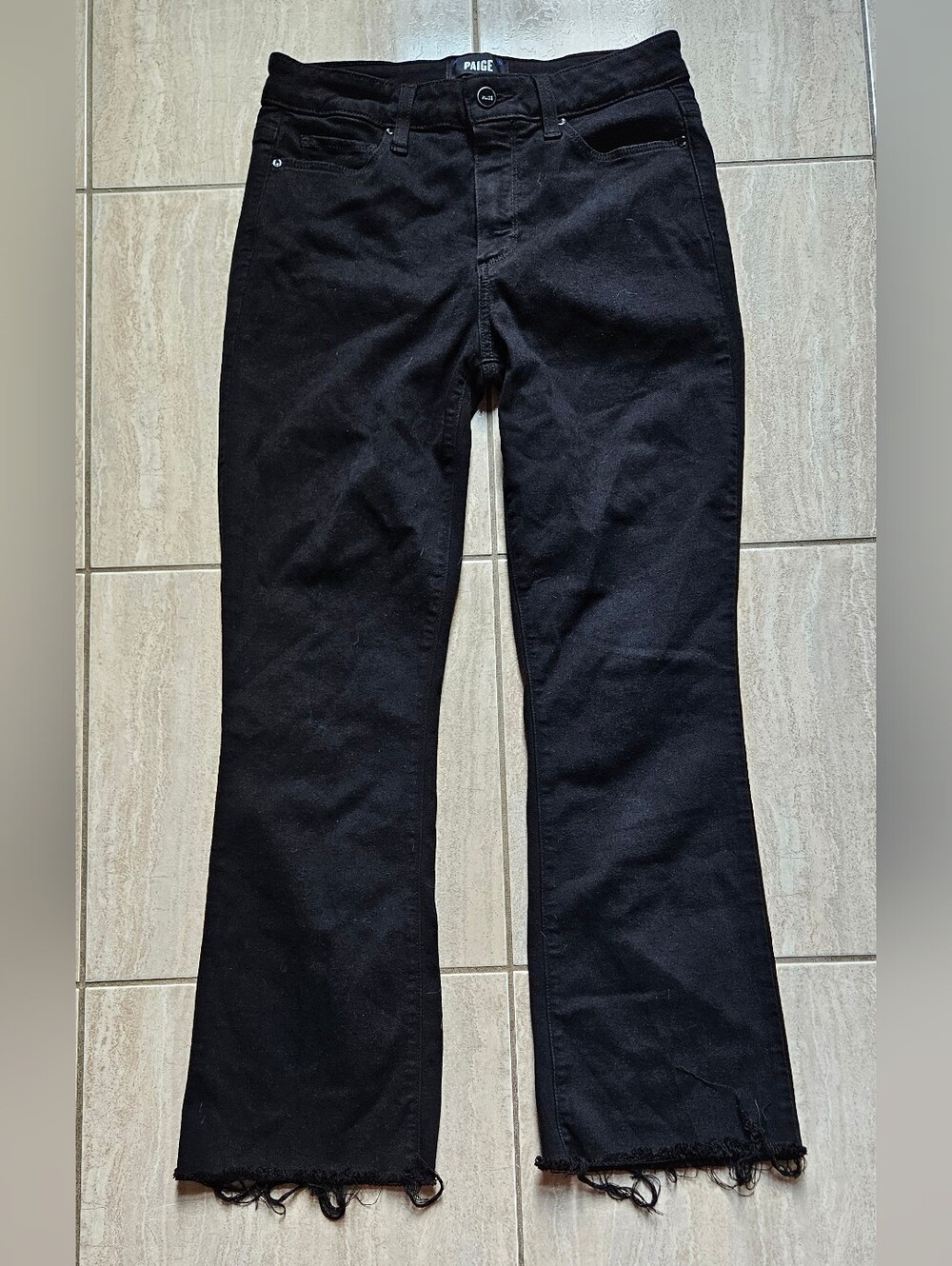 PAIGE Colette Crop Raw Hem Flare Jeans